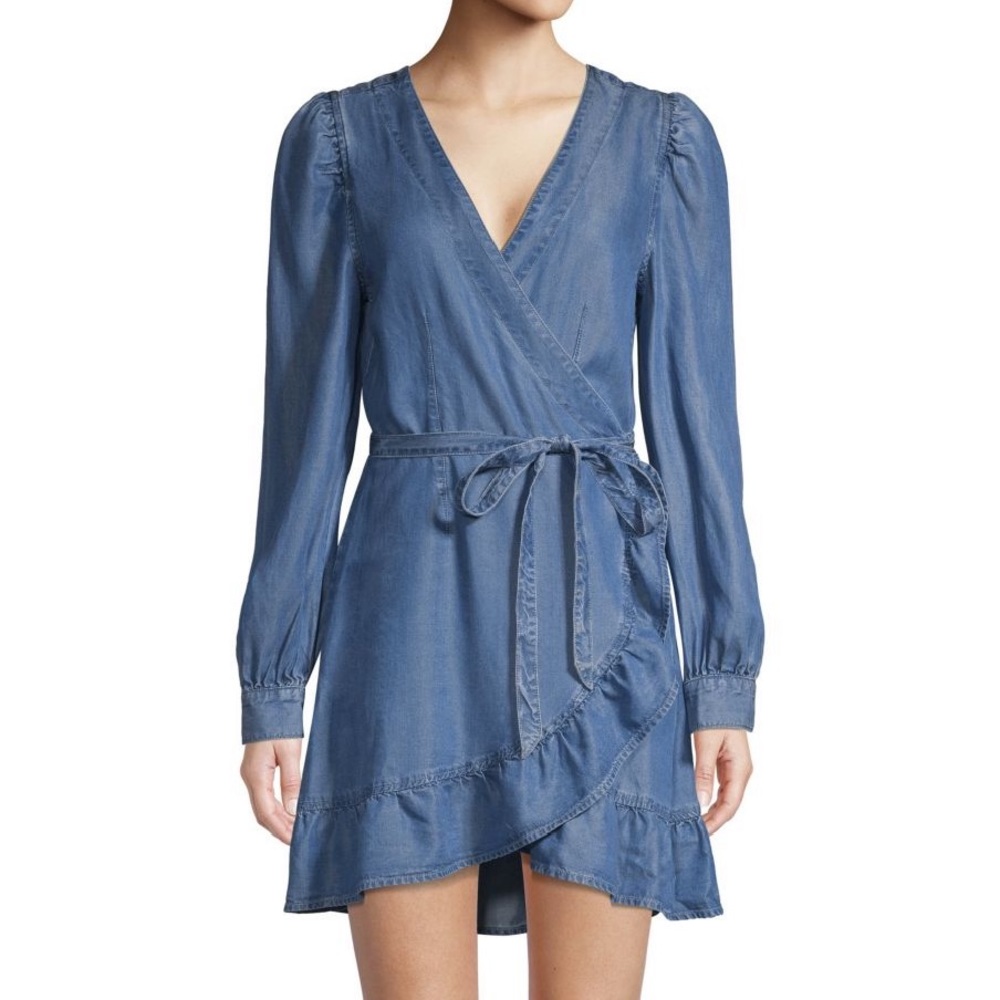 Paige Kendra wrap denim dress from Saks